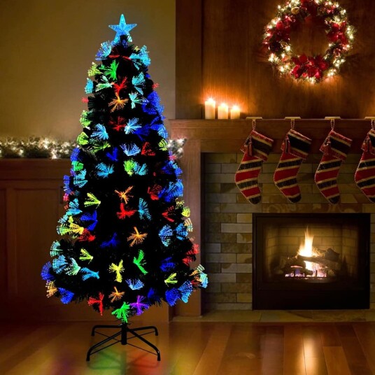 Kunstig juletre med dekorative strenglys grønn 150 cm PVC Kunstig juletre med dekorative strenglys grønn 150 cm PVC