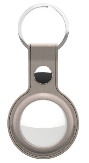 Keybudz - Leather Keyring for AirTag 2-pack (Color: Sandy Beige)
