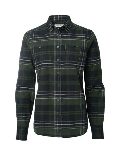 Chevalier Heron Flannel Shirt Women October Green Checked 38W