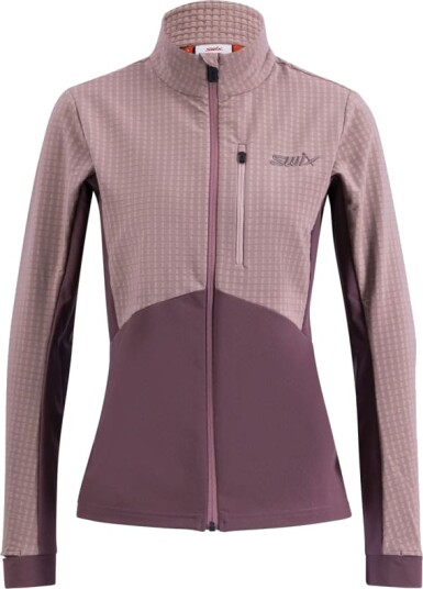 Swix Women's Pace Hybrid Full Zip Midlayer XL , Light Plum/Plum