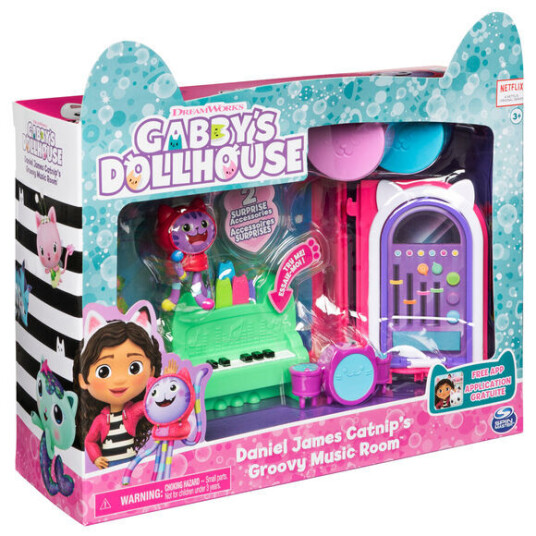 Gabby's Dollhouse Deluxe Musikkrom DJ Catnip Figur i Plast Gabby's Dollhouse Deluxe Musikkrom DJ Catnip Figur i Plast