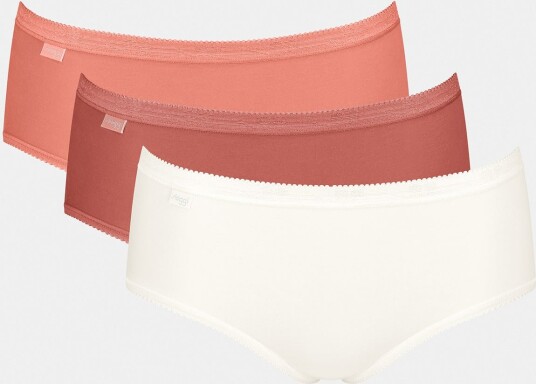 Sloggi Truser 3P Basic Plus Midi Colored Lakserosa bomull 48 Dame Sloggi Truser 3P Basic Plus Midi Colored Lakserosa bomull 48 Dame