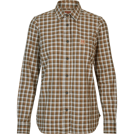 Härkila Fjell L/S Skjorte Dame Dark olive check XL