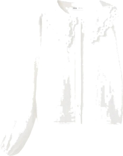 Mango Embroidered Babydoll Collar Shirt WHITE 10