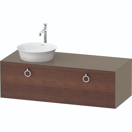 Duravit White Tulip Servantskap 1 skuff 130x55x40,8 cm Valnøtt/Stengrå Høygl.