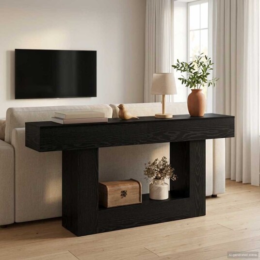 vidaXL Svart Eik 160 x 30 x 74 cm