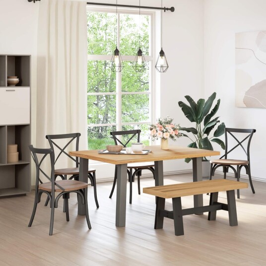 vidaXL Spisebenk NOAIN 120 x 41 x 45 cm Massiv furu Naturlig
