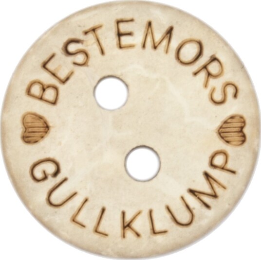 Kort Og Godt Knapp Bestemors Gullklump 15Mm