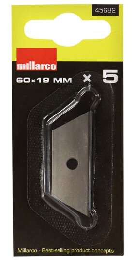Millarco® Trapez Knivblade 60 X 19 Mm 5-Pak Millarco® Trapez Knivblade 60 X 19 Mm 5-Pak