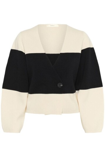 Inwear kaylla cardigan jakke whisper hvit/sort/beige