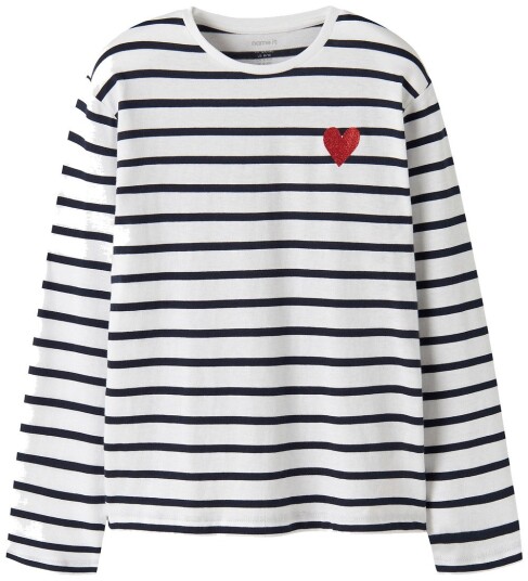 Name It Genser NkfTovelina Bright White/Dark Sapphire + Gren Name It 13 14 år (158 164) Genser Hvit Marineblå