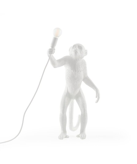 Monkey Stående Bordlampe Hvit