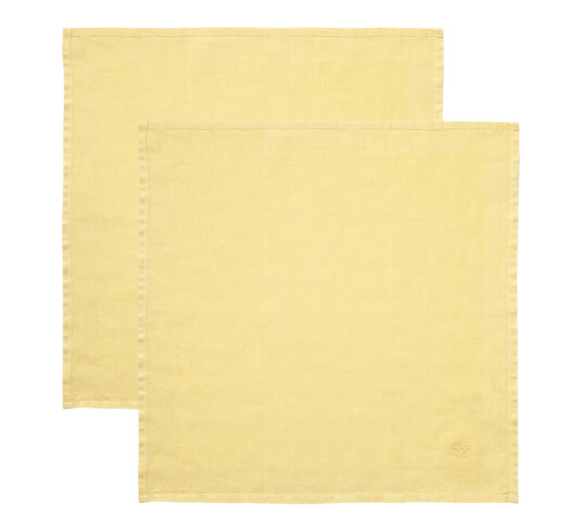Georg Jensen Damask Plain linservietter 2-pk 45x45 cm gul Georg Jensen Damask Plain linservietter 2-pk 45x45 cm gul