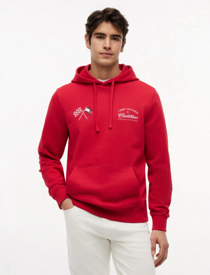 Tommy Hilfiger Th X Cf1 Varsity Graphic Hoodie Red L
