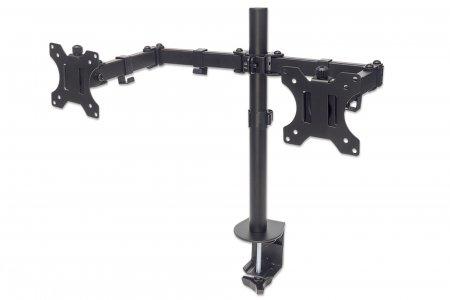 MANHATTAN MH LCD Monitor Pole, For Two Monitors, Double-Link Swing Arm