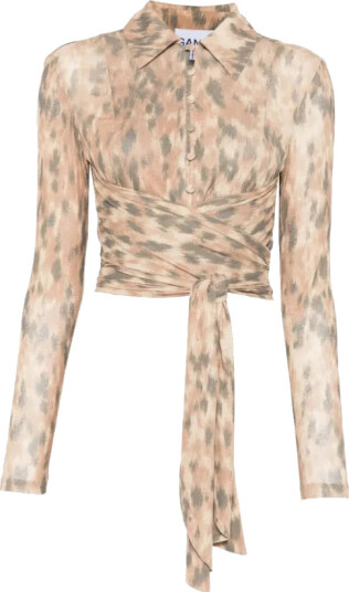 Ganni Dame Bluser & Skjorter Brun S,