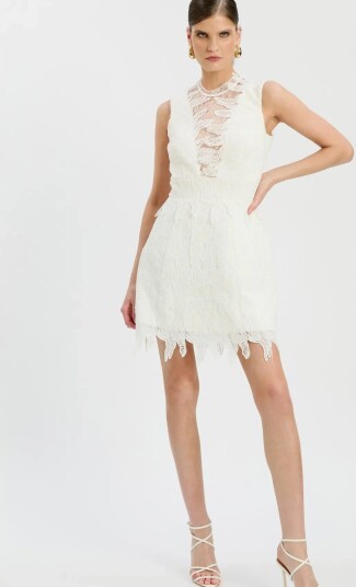 Bardot Silas Hourglass Mini Dress   White   M