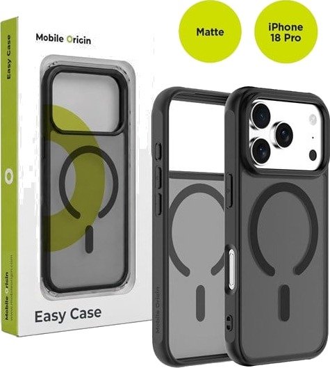 Mobile Origin Easy Case Compatible with MagSafe Matte Black iPhone 18 Pro