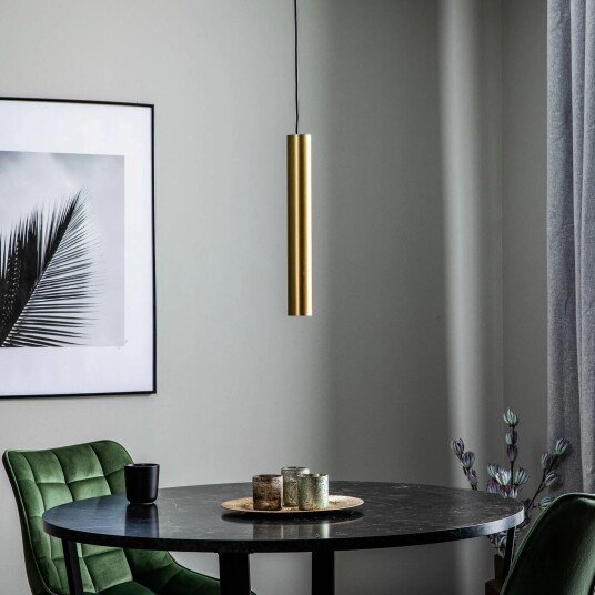 Euluna Eye pendellampe 1fl messing skjermhøyde 40 cm