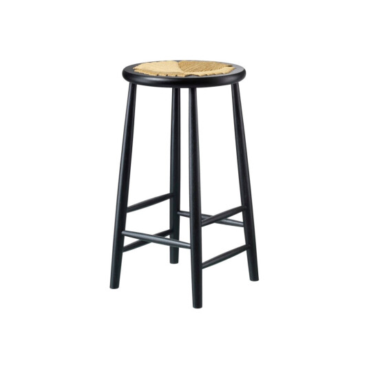 J165C Barstol 65 cm Svart RAL 9005 gloss 10/Natur
