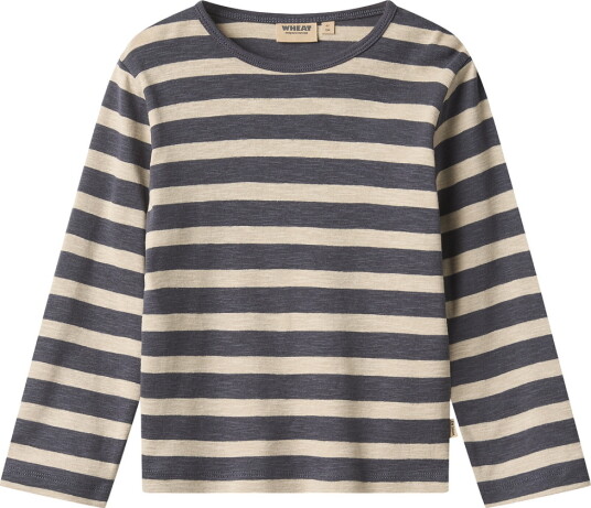 Wheat Genser Milo Greyblue Stripe Wheat 6 år (116) Genser Beige Blå Marineblå