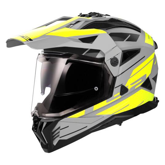 LS2 Adventurehjelm MX702 Pioneer II Namib Matt Grå-HiVis Gul LS2 Adventurehjelm MX702 Pioneer II Namib Matt Grå-HiVis Gul
