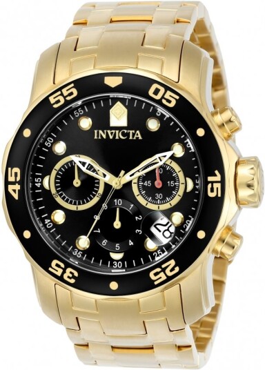 Invicta Herreklokke 0072 Pro Diver Sort/Gulltonet stål Ø48 mm