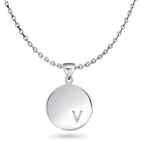 Pan Jewelry, Anheng i sølv med bokstav V Pan Jewelry, Anheng i sølv med bokstav V