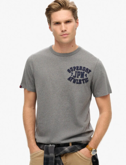 Superdry Vintage Athletic Chest S/S Tee - Grey - M