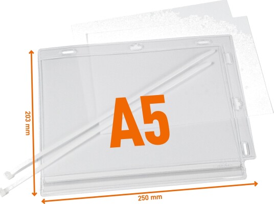 Vanntett Infolomme A5 Med Kabelstrips For Montering   5 Stk./Pakning