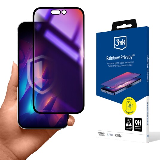 3mk Rainbow Privacy Tempered Glass for Apple iPhone 15 Pro Max 3mk Rainbow Privacy Tempered Glass for Apple iPhone 15 Pro Max