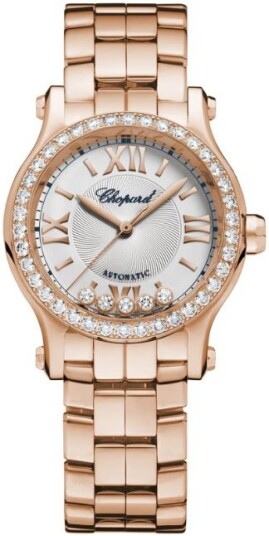 Chopard Dameklokke 274893 5014 Happy Sport Sølvfarget/18 karat rosé