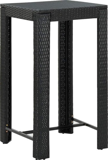 vidaXL Utendørs barbord svart 60,5x60,5x110,5 cm polyrotting