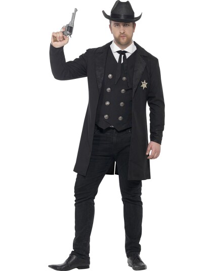 Smiffys Ville Vestens Sheriffkostyme med Hatt Strl L