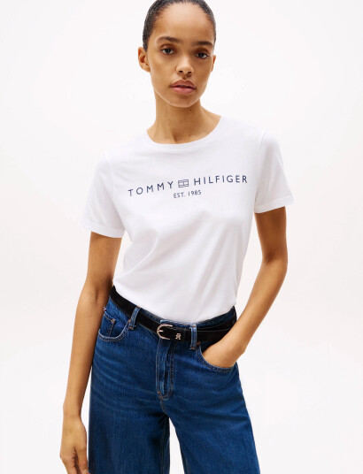 Tommy Hilfiger Reg Corp Logo C-Nk Ss - White - XXL