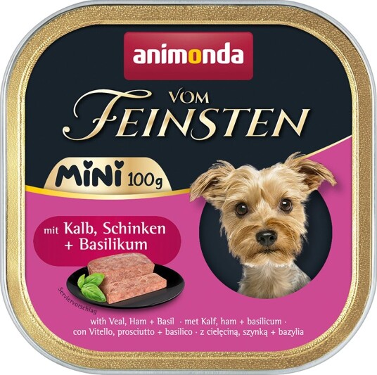 Animonda Vom Feinsten Våtfôr Adult Mini Kalv Skinke + Basilikum 32 X 100 G Animonda Vom Feinsten Våtfôr Adult Mini Kalv Skinke + Basilikum 32 X 100 G