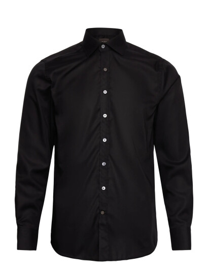 Oscar Jacobson Slim Fit Cut Away Non Iron Twill - Black - 38