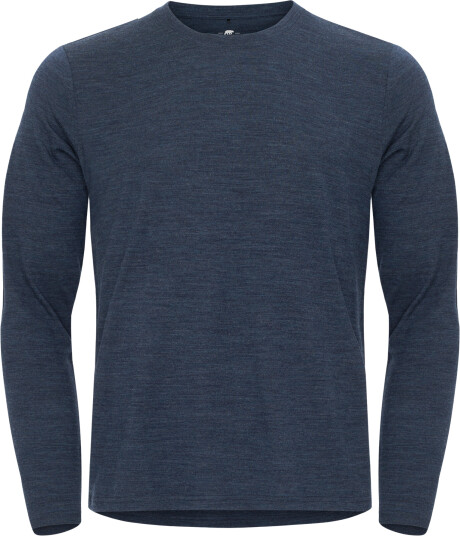 Gridarmor Men"s Merino Wool Ls Tee Navy Blazer Melange L