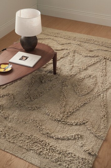 Ellos Home Flossteppe Emilia i bomull Beige
