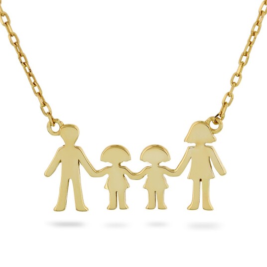 Pan Jewelry, Familiesmykke med mor, far og to døtre i forgylt 925 sølv