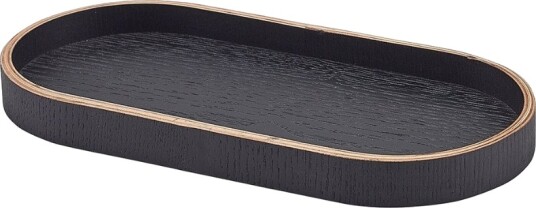Brett Oval Svart Finér Tre 23 x 11cm