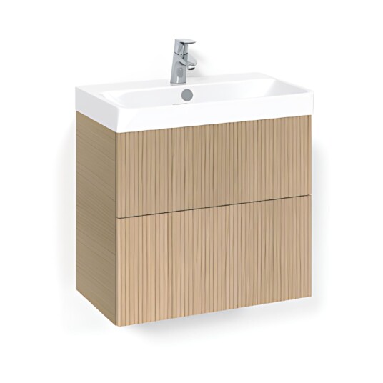 Macro Design Crown Slim Line Servantskap 2 Skuff- med Light 70 Servant Eik / 60cm