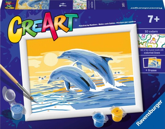 Ravensburger CreArt Mal etter nummer 7+ år Glade delfiner