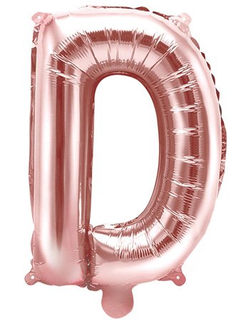 Bokstaven D Rosegullfarget 35 cm Liten Folieballong