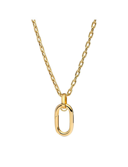 PANDORA 14K Gold Plated Large Openable Link Pendant Necklace Guld 70 cm