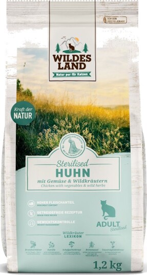 Wildes Land Cat Sterilised Tørrfôr Kylling 2x1.2kg Wildes Land Cat Sterilised Tørrfôr Kylling 2x1.2kg