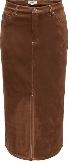 ONLY Onlstina Mw Faux Suede Skirt Cc Pnt Brown M