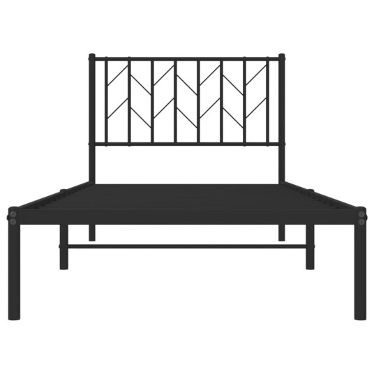 vidaXL Sengeramme i metall med hodegavl svart 90x200 cm 8721012249639