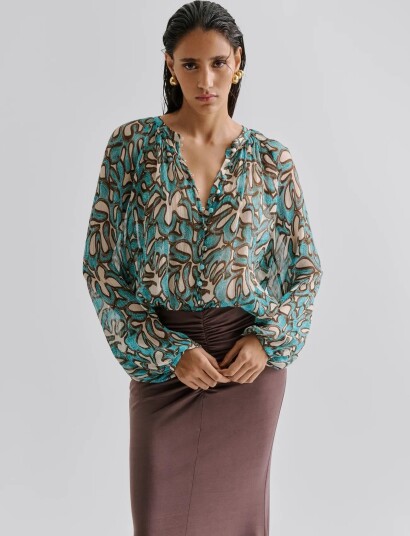 Malina Mareva Silk Chiffon Blouse - Green - 34 Malina Mareva Silk Chiffon Blouse - Green - 34
