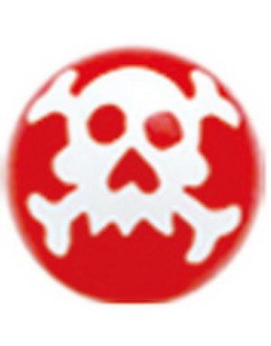 Skull Rød Akrylkule Strl 8 mm kule til 1.6 mm stang